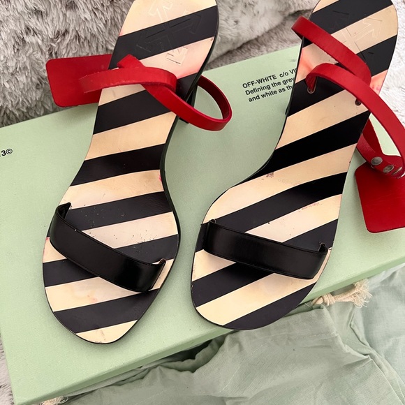 Off white zip tie ankle strap heels size 6 - Picture 7 of 16